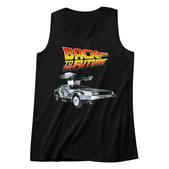 Back to the Future Car Black Adult Tank Top
