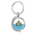 thumbnail image 1 of san marino national flag eu country Rotating Keychain Metal Keyring Holder, 1 of 2