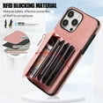thumbnail image 3 of ELEHOLD Crossbody Wallet Case For iPhone 13 Pro,with RFID Card Slots Zipper Pocket Kickstand Function Shockproof Purse Case with Detachable Shoulder Strap,Rosegold, 3 of 7