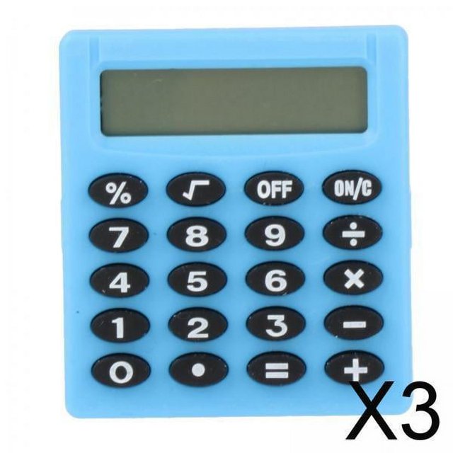 Paquete de 2 a 6 calculadoras portátiles con pantalla de 8 dígitos, cálculos simples para la escuela y el hogar 3 piezas