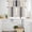 MidnightBlue Beige, variant on Grey Vertical Striped Kitchen Curtains Sets for Windows 36 Inch Length, White Modern Simple Geometric Rod Pocket Window Treatments Tier Curtains and Valances Set for Bedroom/Bathroom