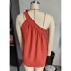 thumbnail image 3 of Blusa sin mangas con cordones de color naranja rojizo para un estilo elegante de verano, talla M Blusa sofisticada con lazo, 3 of 4
