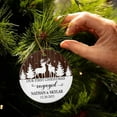 thumbnail image 5 of Personalized Our First Christmas Engaged Ceramic Ornament, Couple Reindeer Engaged Ceramic Ornaments Custom Names & Date, 1st Xmas Hanging Keepsakes Decorations, Christmas Ornament Gifts for Engaged, 5 of 6