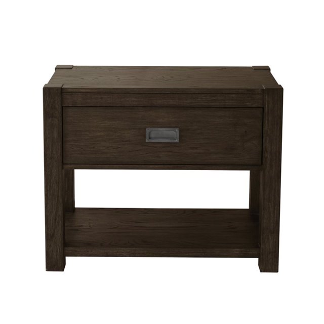 Home Fare Modern Farmhouse Dark Oak Nightstand