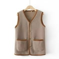 thumbnail image 2 of Gaexia Vest for Women Winter,Winter Shearling Vest Warm Lined Sleeveless Jacket Cozy Outerwear Cold Weather Fashion Tank Top, 2 of 5