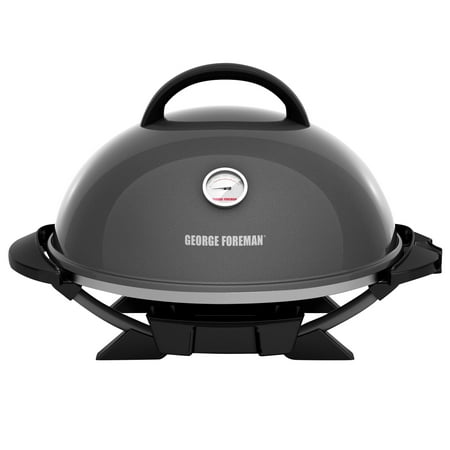George Foreman 15+ Serving Indoor / Outdoor Electric Grill with Ceramic Plates, Gun Metal,