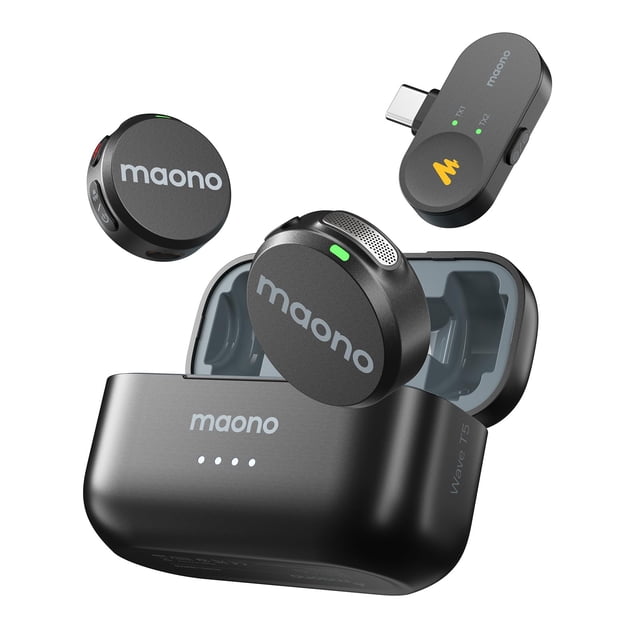 Micrófono Lavalier inalámbrico MAONO Wave T5 para iPhone/Android