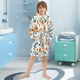 thumbnail image 5 of FORMRS Niños Bathrobe Unisex Hooded Robe Soft Plush Pajamas Sleepwear, Size 7-9T, Flowers Pattern, 5 of 7