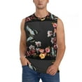 thumbnail image 2 of Lsque Butterfly with Fowers Print Men's Cotton Blend Sleeveless Muscle Shirts (S-3XL)- Moisture Wicking, Odor Protection, UPF 30+,X-Large, 2 of 8