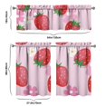 thumbnail image 6 of Kitchen Curtains 36 Inch Short - 3 Panel Set Strawberry Print, Rod Pocket Window Curtains 100% Polyester, Cute Fruit Valance for Farmhouse, Cafe, Living Room, Bedroom, Easy Wash, 6 of 6