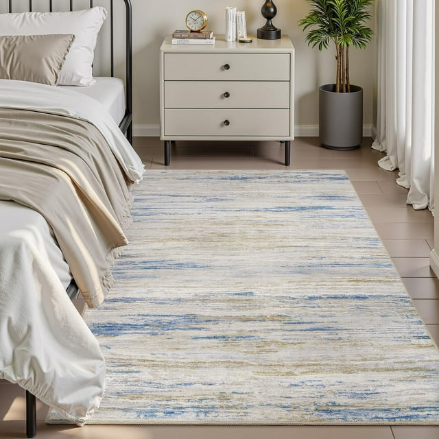 Modern Abstract Area Rug x Rugs for Living Room BedroomCarpet Machine Washable Rugs for Bedroom Dining Room Living Room RugContemporary Neutral Grey