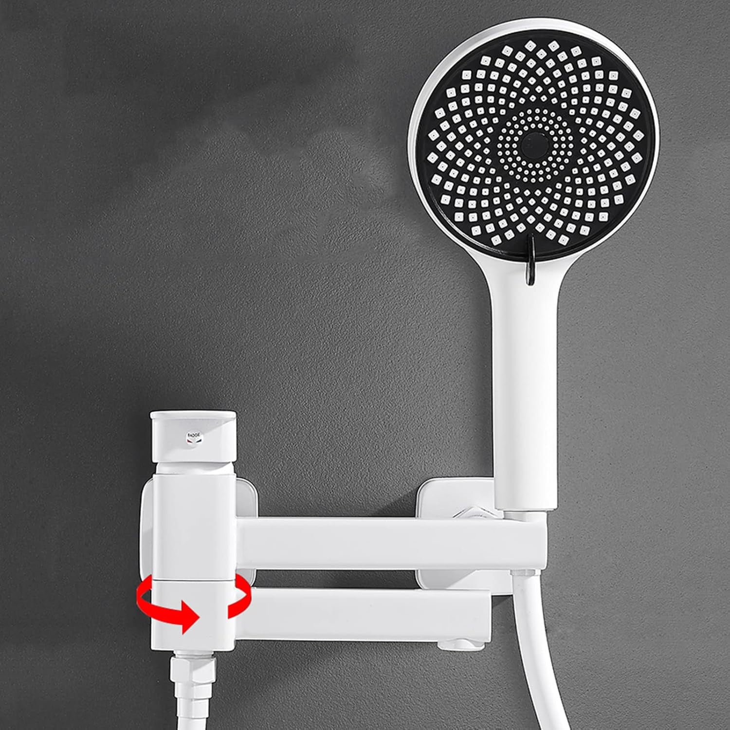 Bathtub Faucet with Handheld Shower Wall Mounted White Brass Bathroom Tub Shower Faucet