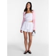 thumbnail image 2 of No Boundaries Eyelet Cotton Crop Top and Flutter Skirt Set, 2 Piece, Women's XXS-XXL, 2 of 5