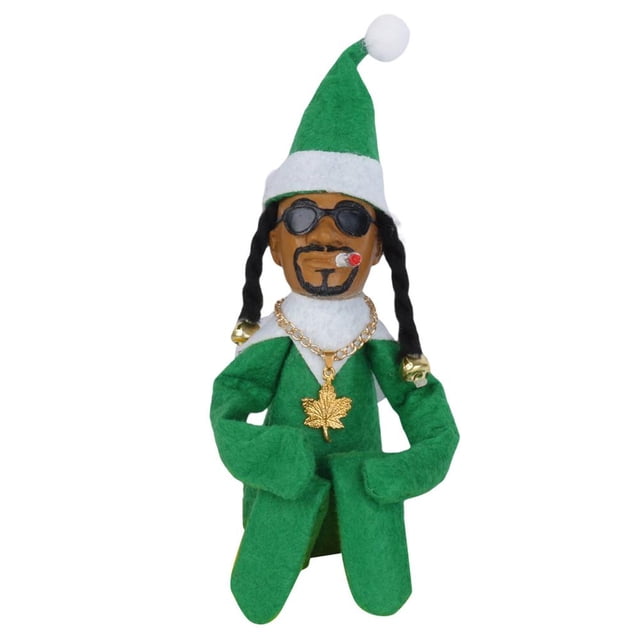 Snoop on The Stoop Navidad resina estilo elfo muñeca fieltro muñecas juguetes regalo (A) verde