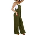 thumbnail image 6 of SDNall Jumpsuit for Women Sleeveless Loose Overalls Rompers Cotton Linen Wide Leg Jumpsuits Rompers for Women, 6 of 9