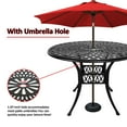 thumbnail image 3 of Withniture 42 INCH Patio Table with Umbrella Hole, Outdoor Round Cast Aluminum Bistro Table Black, 3 of 6