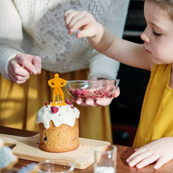 PBPBOX 1Set Plastic Construction Worker Figurines for Cake Decoration Realistic Construction Scene