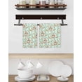 thumbnail image 3 of Easter Bunny Kitchen Dish Towels for Drying Dishes Set of 3, Spring Easter Eggs Botanical Green Striped Waffle Weave Microfiber Hand Tea Bathroom Towels Quick Dry & Absorbent Towel 15.7x23.6, 3 of 7