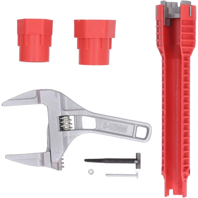 Llave De Plomero, Llave Inglesa Ajustable Textura antideslizante para Tubería de Agua, Instalación Fácil de Larga Vida útil