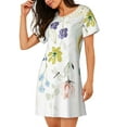 thumbnail image 2 of Naloa Wildflowers Print Women Nightgowns,Womens Loungewear,Short Sleeve Sleepwear,Comfy Ladies Nightdress, 2 of 6