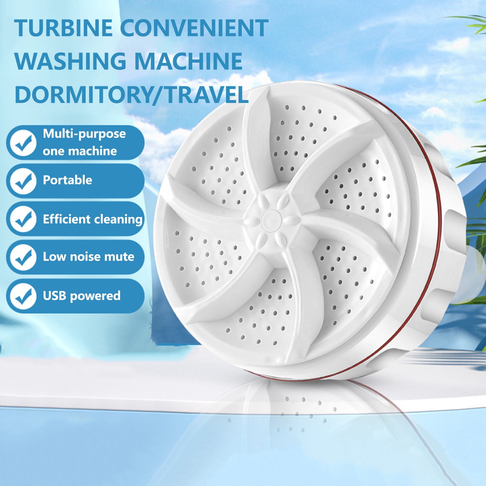 Guozer Spin Mini Washing Machine Turbo Washer Portable Travel Washer For Home Business, Travel,College Room,RV,Apartment