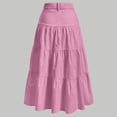 thumbnail image 5 of Women's Long Skirts Flowy High Waist A Line Skirts Summer Pleated Loose Causal Skirts, M, 5 of 5
