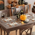 thumbnail image 4 of Spooky Skeleton Ghost Pumpkin Halloween Placemats Set of 4 Table Mats for Party Home Kitchen Dining Table Decorations 12x18 inch, 4 of 5