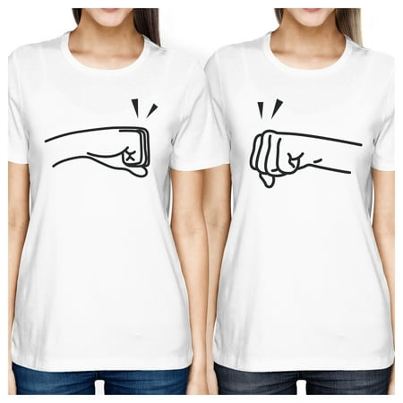 Fists Pound White Best Friend Matching Tees For Sisters Cute