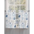 thumbnail image 3 of Tier Curtains 45 Inches Long, Navy Blue Coastal Window Treatment Curtain Drapes, Nautical Summer Beach Coral Sea Turtle Window Half Privacy Curtains for Bedroom Bathroom, 42"x45", 2 Panels, 3 of 7
