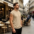 thumbnail image 2 of Mens Summer Shirts Cap Sleeve Crew Neck Workout T Shirts Casual Loose Fit Gym Tees, M, 2 of 7