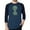 Heather Blue / Navy, variant on LA Pop Art Men's Raglan Word Art T-Shirt - Alien