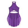 thumbnail image 4 of Yartina Big Girl's Camisole Lyrical Dance Dress Ballet Gymnastics Skirted Leotard Latin Jazz Modern Purple 8, 4 of 9