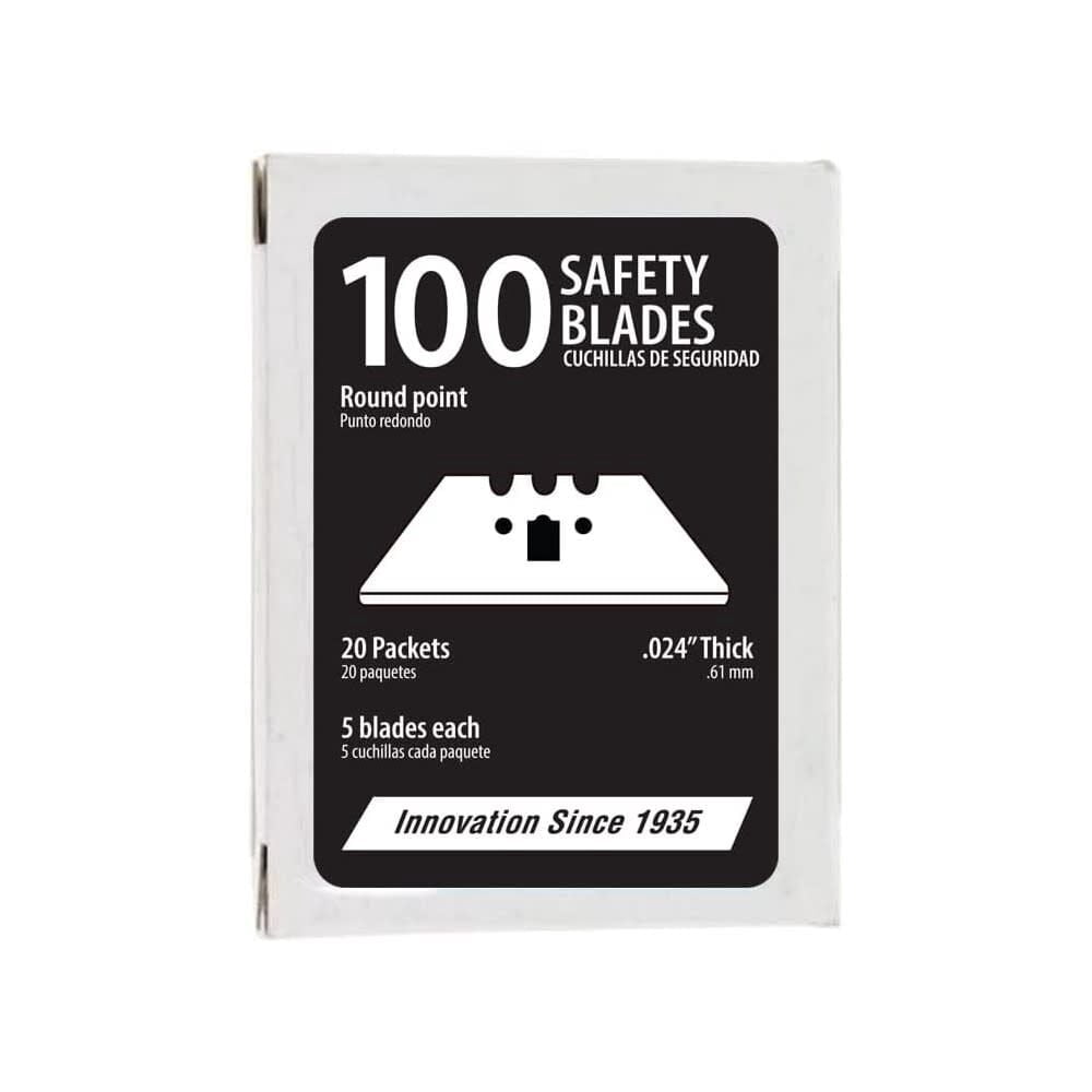 Allway Tools 3-Notch Rounded Point Safety Knife Blades 100Ct