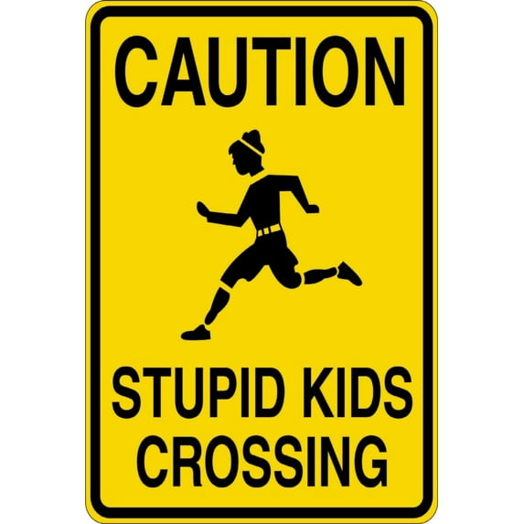 Living Room Art Cautions Kids Boys Bed Room 9 X18"