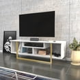thumbnail image 3 of Asal 47" Modern Metal Wood TV Stand for 55 inch TV White Gold, 3 of 5