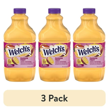 (3 pack) Welch's Passion Fruit Juice Cocktail, 64 fl oz Bottle