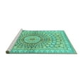 thumbnail image 2 of Ahgly Company Machine Washable Indoor Rectangle Persian Turquoise Blue Traditional Area Rugs, 5' x 7', 2 of 4