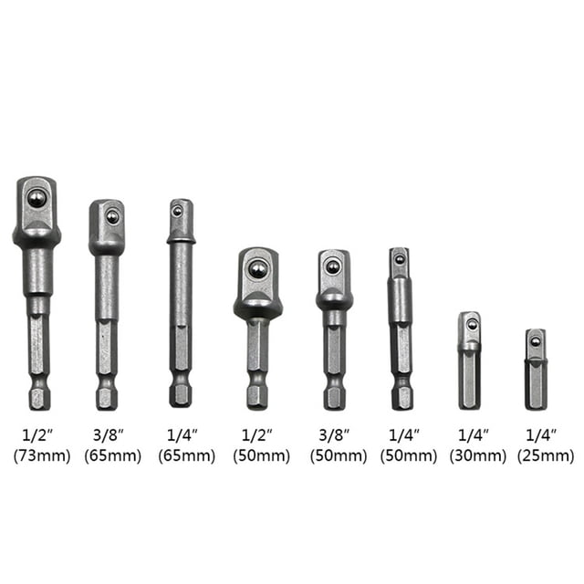 Adaptador de enchufe Vástago hexagonal a broca de extensión de cabeza cuadrada Barra hexagonal (8 piezas) Likrtyny Piezas de repuesto para herramientas
