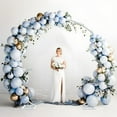thumbnail image 2 of Backdrop Stand White Metal Circle Balloon Arch Frame for Birthday Wedding Party Anniversary Valentine ,Double Layer: 200 x 240cm/ 6.6 x 7.9 ftWedding Ceremony Decorations Thickened Square Tubes, 2 of 13