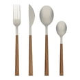 thumbnail image 1 of Juego de Cubiertos Chefmaker Acero Inoxidable Mango ABS Efecto Madera- 16 Piezas, 1 of 4