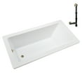 thumbnail image 4 of Streamline N-4080-706-PBR 66 in. x 34 in. Acrylic Soaking Drop-In Bathtub in Glossy White, With External Drain in Polished Brass, 4 of 12