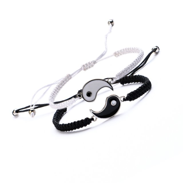 2 Pares Yin Yang Pulsera Ajustable Pulseras de Pareja Amistad Pulsera Trenzada para Pulseras Mujer Hombre Relación de Amistad Novio Novia Regalo ShuxiuWang 1327533088268