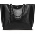 thumbnail image 1 of LHSHID Women’s Tote Bag Roomy Shoulder Purse Retro Commuter Work Handbag with Tassel, 1 of 6