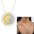 thumbnail image 4 of HGYCPP Gold Sliver Color Two Tone Yellow Gold Sun Moon Pendant Charm Necklace Celestial Fine Jewelry for Women, 4 of 7