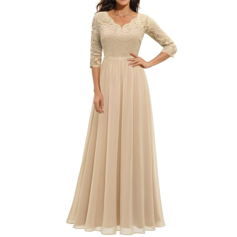Elegant Formal Solid Patchwork O Neck A Line Dresses(3 Colors) Elegant Formal Solid Patchwork O Neck A Line Dresses(3 Colors)