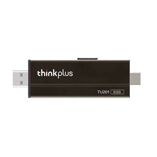 thinkplus TU201 512GB Tipo-C + USB3.0 Puerto dual Portátil Estado sólido U Disco Unidad flash USB de Eccomum 512GB/Negro