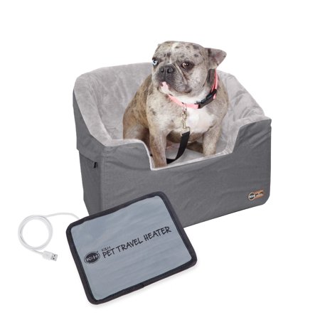 UPC: 0655199637539 | K&H Pet Products Bucket Booster Pet Seat Heated Knockdown Gray/Gray Large
