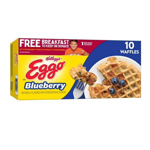 Eggo Frozen Waffles Frozen Breakfast Blueberry 12 3 Oz Box Frozen Walmart Com