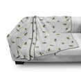thumbnail image 2 of Queen Bee Soft Flannel Fleece Throw Blanket, Hand Drawn Flying Insects on a Plain Background, Cozy Plush for Indoor and Outdoor Use, 50" x 70", Earth Yellow Grey, by Ambesonne, 2 of 5