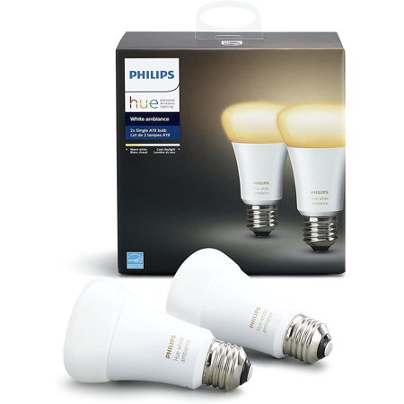 Philips Hue White Ambiance 3rd Generation A19 Dimmable LED Smart Bulb 4-Pack Certified (Certified Refurbished)
